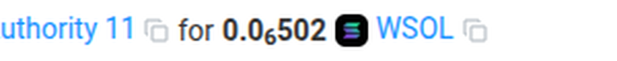 Zoomed: the Jupiter fee shown as 0.0 with a subscript 6 then 502 WSOL.